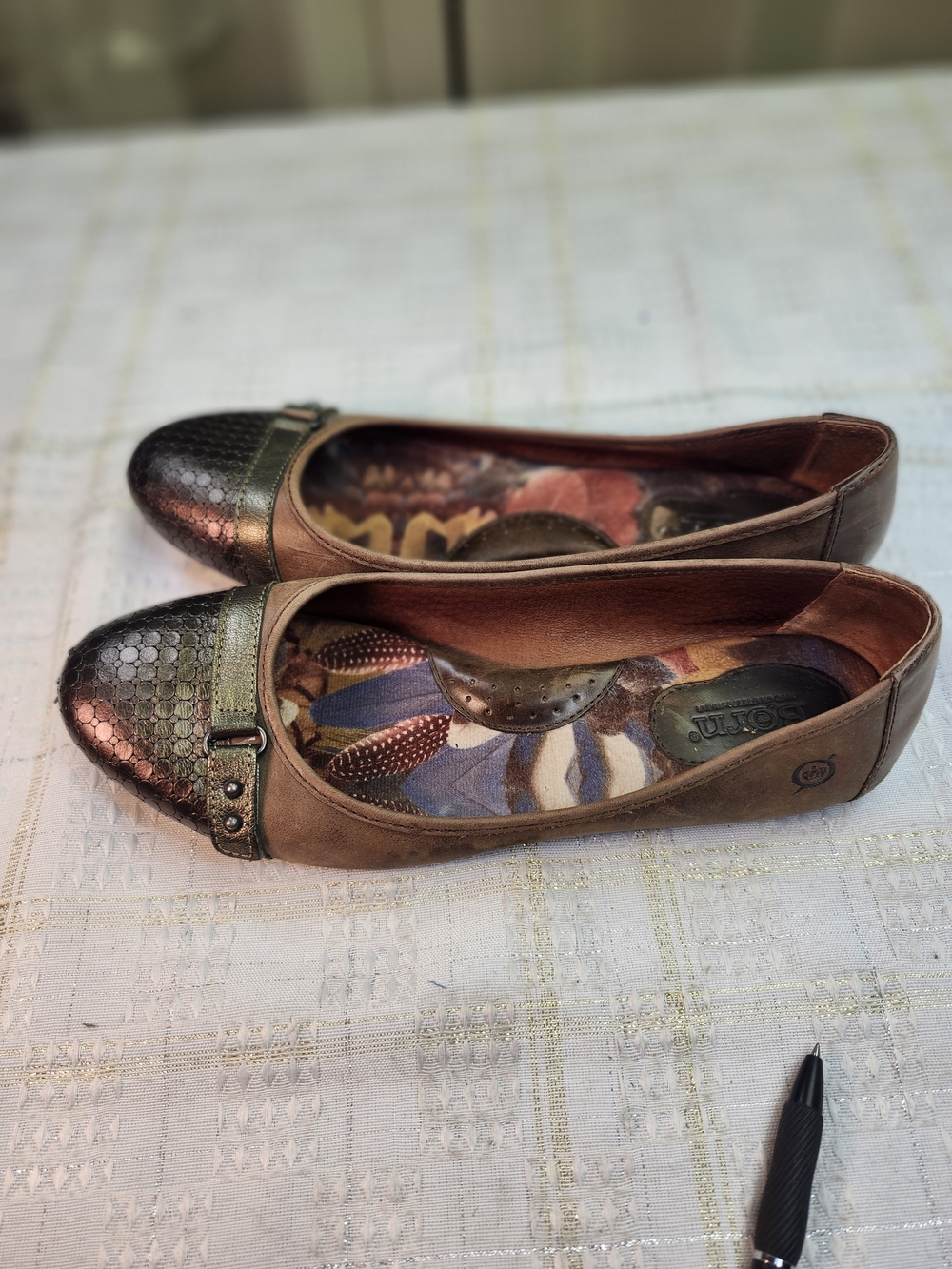 Born Metallic Bronze & Tan Ballet Flats - Picture 4 of 6